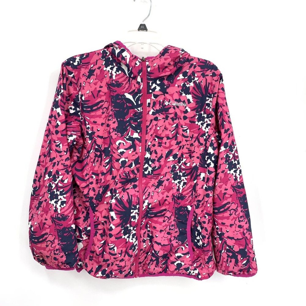 Columbia Pink Reversible Windbreaker Jacket Girls XL 18 20